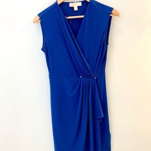 EUC- Michael Kors faux wrap blue dress.